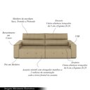 Ver imagem 3 de Sofá Retrátil 4 Lugares 264cm 2 Módulos Nero com USB Couro Bege G52 - Gran Belo