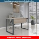 Ver imagem 2 de Mesa Escritório P25 Tub Pandin 150 Cm Larg X 70 Cm Prof Tampo Mdp Casablanca Pé Aço Tubular