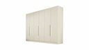 Ver imagem 1 de Guarda Roupa Casal Oslo 6 Portas Mdf C/ Espelho Off White