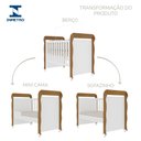 Ver imagem 5 de Conjunto Quarto Bebê Berço 3EM1 Mirelle Cômoda Gran Selena 4 Gavetas 1 Porta 100% MDF Branco/com Bétula