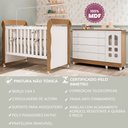 Ver imagem 7 de Conjunto Quarto Bebê Berço 3EM1 Mirelle Cômoda Gran Selena 4 Gavetas 1 Porta 100% MDF Branco/com Bétula