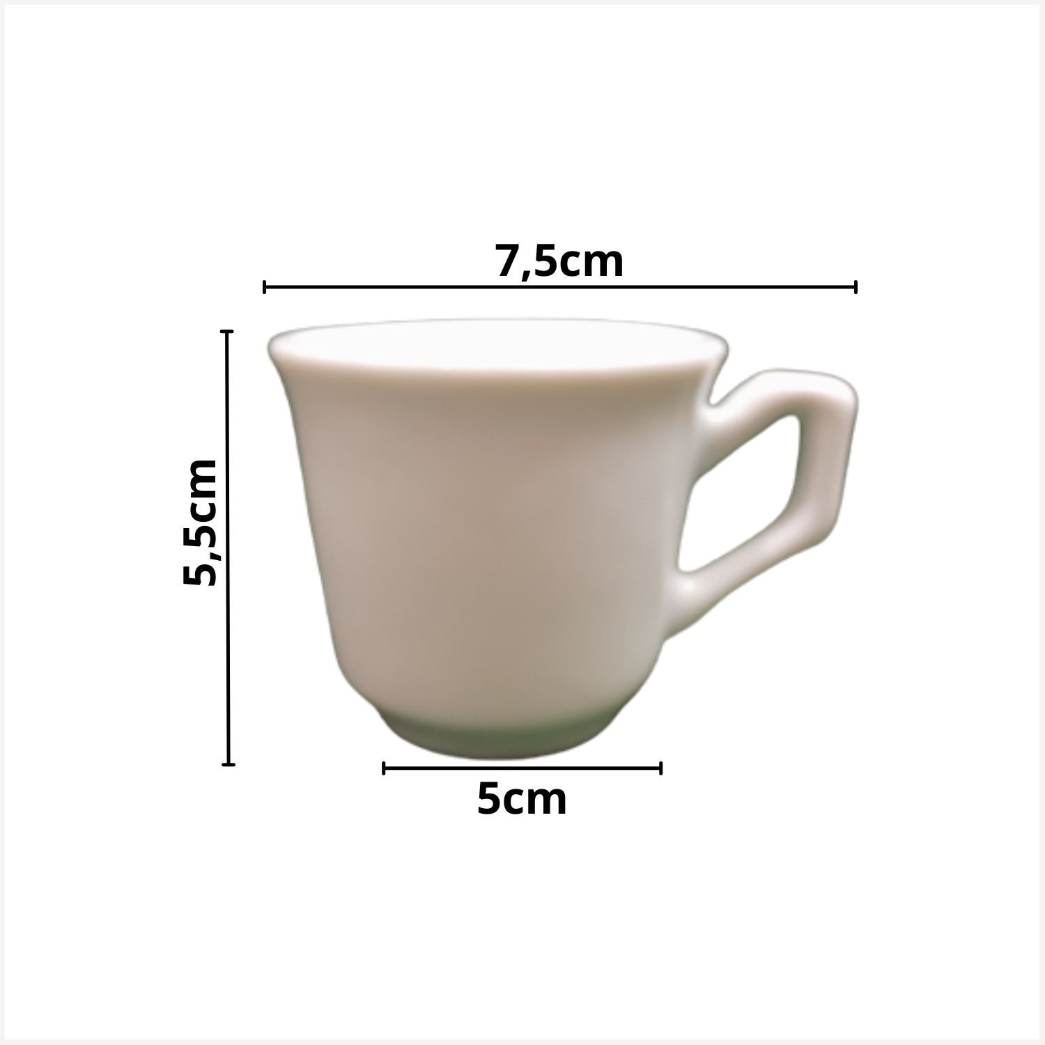 Kit 12 Conj. Xícara com Pires p/ Café 50ml porcelana Branca - 5