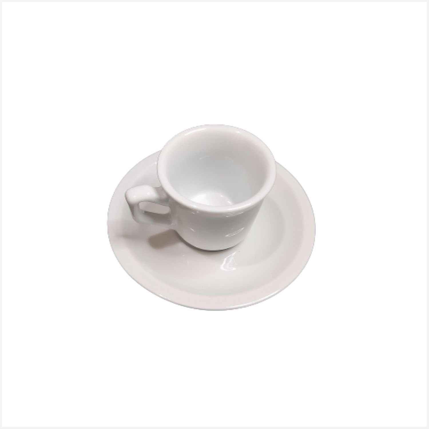 Kit 12 Conj. Xícara com Pires p/ Café 50ml porcelana Branca - 4