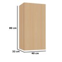 Ver imagem 4 de Armário Aéreo Lótus 40cm 1 Porta MDF Porta de Bater Carvalho Luciane Móveis