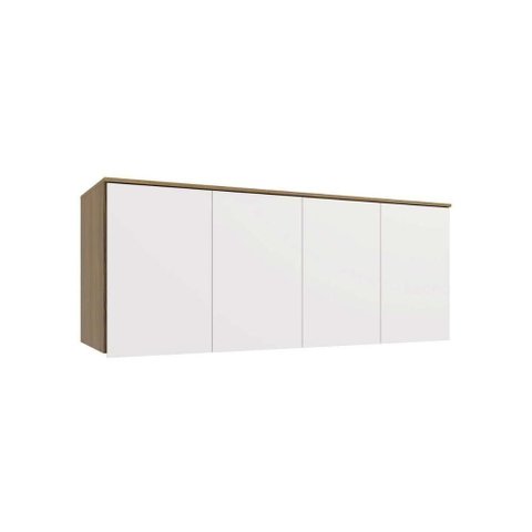 Armário Aéreo Modulado Ponte Queen Adapt N543 com 4 Portas Nogueira-branco - Kappesberg