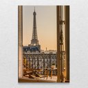 Ver imagem 1 de Quadro Decorativo Torre Eiffel Janela Vertical Sem Moldura e Sem Vidro 60X90