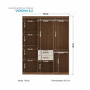 Ver imagem 4 de Guarda Roupa Solteiro Verona 8.2 8 Portas 2 Gavetas Jatobá/areia - Santos Andirá