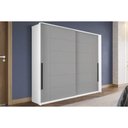 Ver imagem 1 de Guarda Roupa 2 Portas de Correr e 2 Gavetas Lisboa Branco/cinza - Politorno