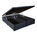 Ver imagem 1 de Cama Box Baú Queen Reforçada Fabricação Própria - Corino - Preto