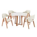 Ver imagem 2 de Conjunto Mesa Áustria Redonda 4 Cadeiras Serena Estofadas Madeira Maciça Espresso Móveis