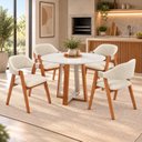 Ver imagem 1 de Conjunto Mesa Áustria Redonda 4 Cadeiras Serena Estofadas Madeira Maciça Espresso Móveis