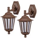 Ver imagem 1 de Kit 2 Arandelas Clássicas Luminárias de Parede 37cm Marrom Lente Transparente Grega