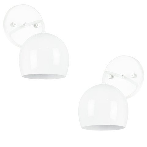 Kit 2 Arandela Aluminio Bola Branco 23x25cm