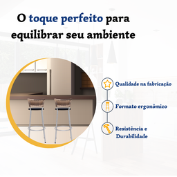 Kit 2 Banqueta Bistro para Cozinha Junco Cappuccino Àrea Gourmet Balcão Bancada bares Churrasqueira - 3