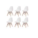 Ver imagem 4 de Conjunto de Mesa de Jantar Eames Eiffel Redonda 100cm Tampo de Madeira Preto com 6 Cadeiras Brancas