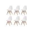 Ver imagem 4 de Conjunto de Mesa de Jantar Eames Eiffel Redonda 100cm Tampo de Madeira Preto com 6 Cadeiras Brancas