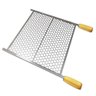 Grelha Tela Inox Cabo em Madeira Lobo Churrasqueiras Medida 40x50 - 1
