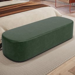 Puff Decorativo Orgânico para Living Quarto 195cm Doha W01 Couríssimo Verde Musgo - Lyam Decor - 2 Puff Decorativo Orgânico para Living Quarto 195cm Doha W01 Couríssimo Verde Musgo - Lyam Decor - 2