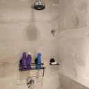 Ver imagem 2 de Suporte Porta Shampoo Prateleira com Ventosa Preta com Gancho Multiuso Faciliti