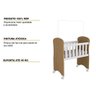 Mini Berço Bebê C/ Rodízio Branco/carvalho - Peroba - 3