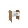 Mini Berço Bebê C/ Rodízio Branco/carvalho - Peroba - 1