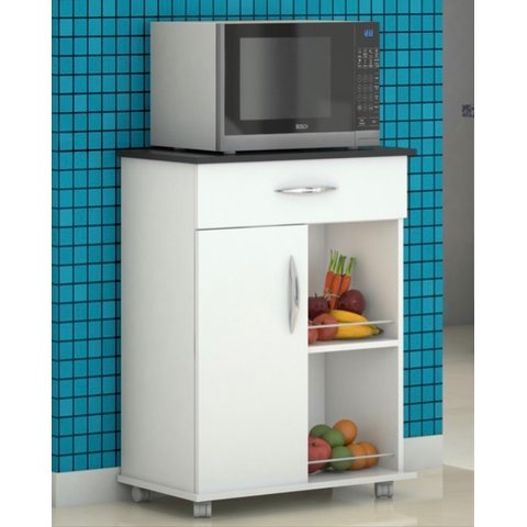 Balcão Fruteira 1 Porta 1 Gaveta c/ Rodinhas Cozinha