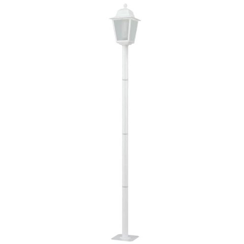 Poste Branco 1,95m Colonial Clássico Luminária Jardim Praça 1 Lâmpada Estacionamento