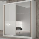 Ver imagem 1 de Guarda Roupa Casal 2PTS 3GAV C/Espelho Thor Plus 1600 Novo Horizonte Branco