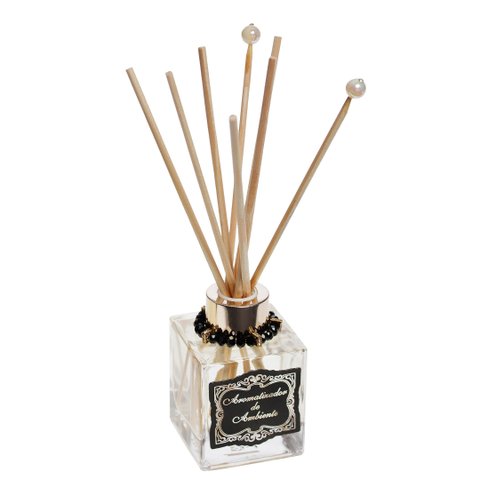 Difusor Varetas Vidro 100ml Enfeites Ouro/preto - Fragrância: Mel e Limão (honey & Lemon)