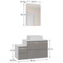 Ver imagem 4 de Conjunto Gabinete Banheiro Nivus 80cm (armário + Cuba + Espelheira) Branco / Cinza