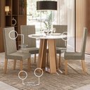 Ver imagem 6 de Conjunto Sala de Jantar Estilo Redonda 4 Lugares Laura Amarelo/Mel/Off White Fosco