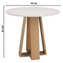 Ver imagem 3 de Conjunto Sala de Jantar Estilo Redonda 4 Lugares Laura Amarelo/Mel/Off White Fosco