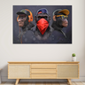 Quadro Decorativo Macacos Cego Surdo e Mudo Tela Grande Tecido Canvas - 6