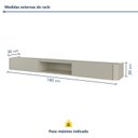 Ver imagem 2 de Rack Suspenso Oslo 180cm para TV 75 Polegadas em MDF Off White