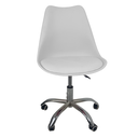 Ver imagem 7 de Cadeira Office Base Cromada com Rodizio Giratória Saarinen - Branco - 1