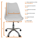 Ver imagem 5 de Cadeira Office Base Cromada com Rodizio Giratória Saarinen - Branco - 1