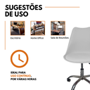 Ver imagem 2 de Cadeira Office Base Cromada com Rodizio Giratória Saarinen - Branco - 1