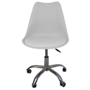 Ver mais imagens de Cadeira Office Base Cromada com Rodizio Giratória Saarinen - Branco - 1