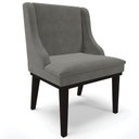 Ver imagem 1 de Poltrona Decorativa Base Fixa de Madeira Firenze Suede Grafite/Preto - Gran Belo