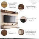 Ver imagem 3 de Home Painel Galax Suspenso para Tv até 70 Polegadas com Off White/castanho G26 - Hb Móveis
