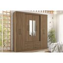 Ver imagem 1 de Guarda Roupa Casal 8 Portas e 4 Gavetas C- Espelho Jatoba