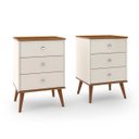Ver imagem 1 de Conjunto 2 Mesas de Cabeceira Mix 3 Gavetas Off/ Freijó