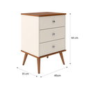 Ver imagem 6 de Conjunto 2 Mesas de Cabeceira Mix 3 Gavetas Off/ Freijó