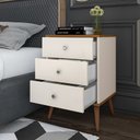 Ver imagem 3 de Conjunto 2 Mesas de Cabeceira Mix 3 Gavetas Off/ Freijó