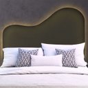 Ver imagem 1 de Cabeceira Led Orgânica 160cm Casal Queen Painél para Cama Box Bouclé Serena