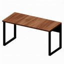 Ver imagem 2 de Mesa Escritório Escrivaninha 140cm x 60cm Pés em Metal Tampo 100% MDF Industrial Executive Marrom/Nogal/Preto