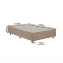 Ver imagem 3 de Cama Box Casal Estofada em Madeira Maciça Base Reforçada Santorini Espresso Móveis Bege/Dourado