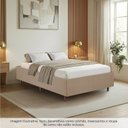 Ver imagem 4 de Cama Box Casal Estofada em Madeira Maciça Base Reforçada Santorini Espresso Móveis Bege/Dourado