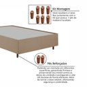 Ver imagem 7 de Cama Box Casal Estofada em Madeira Maciça Base Reforçada Santorini Espresso Móveis Bege/Dourado