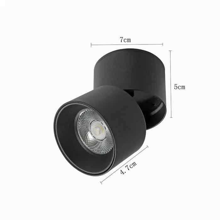 Spot LED Sobrepor Alny Preto 10W 3000K Direcionável Bivolt - 3